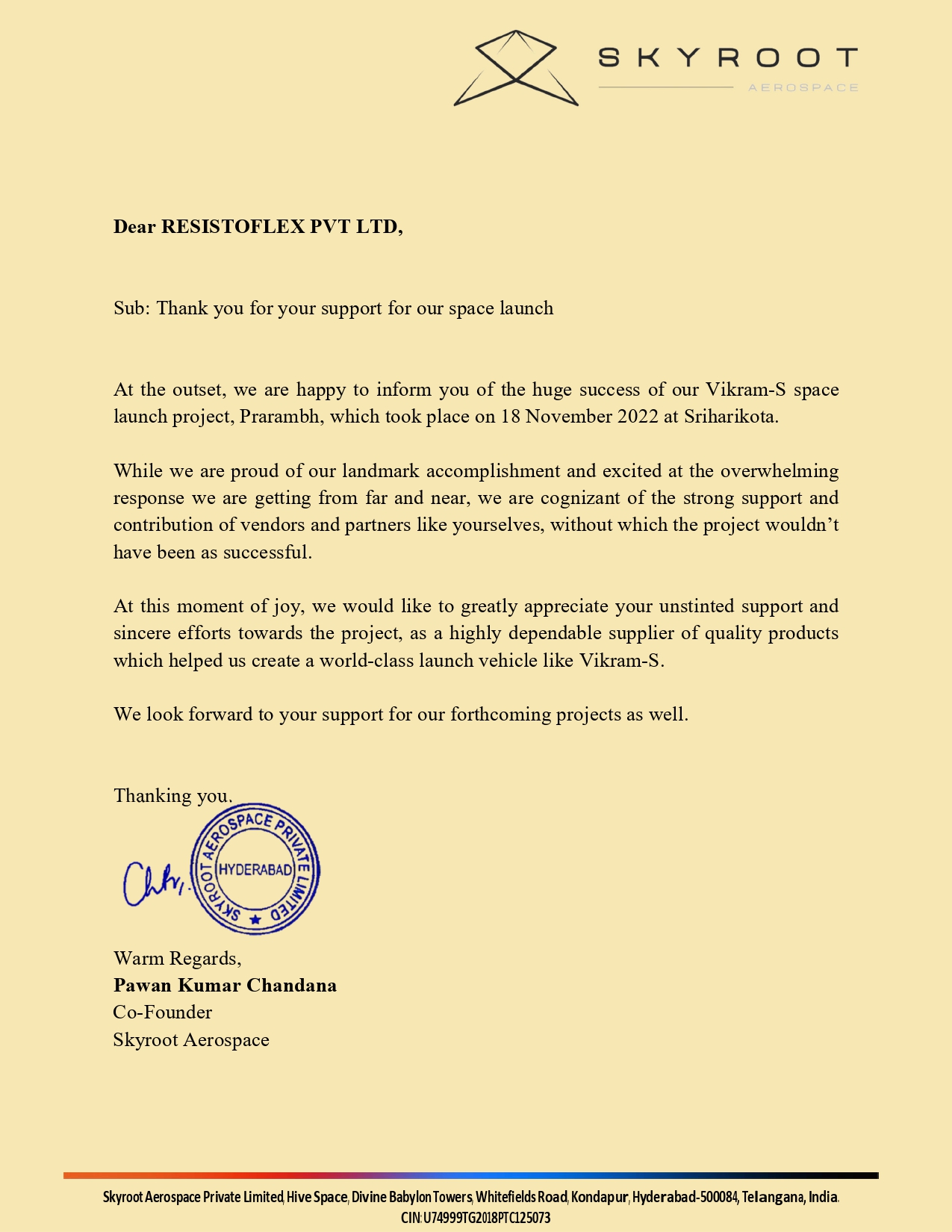 RESISTOFLEX PVT LTD aerospace